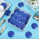 CORNER LACE 30pcs Colon Cancer Awareness Compact Mirrors, Blue Ribbon Abuse Prevention Heart Stress Cancer Awareness Favor Portable Pocket Mini Mirrors Bulk for Public Charity Fundraisers Event