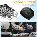 2 x 100Sets 1/2 Inch Eyelets and Grommets, Metal Eyelets Grommet Kit with Washers Backing Eyele for Fabric Clothing Tarps Leather Bag Shoes Curtains Hats Tents Repair and Decoration (Black)