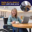 Drive Medical Blue Streak Lightweight Wheelchair - Portable Folding Mobility Aid - Swing-Away Footrests - Desk Arms - Durable Steel Frame - Easy Transport & Storage - 20-Inch Seat
