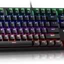 wegear Mechanical Gaming Keyboard with Blue Switch, 104-Key Full Size RGB Backlit Wired Keyboard11 Modes, Anti-Ghosting, Double-Shot ABS Keycaps, Lighted Computer Key-Board for PC Windows-Black