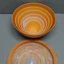 COOK WITH COLOR Mixing Bowls with Lids - 12 Piece Plastic Nesting Bowls Set includes 6 Prep Bowls and 6 Lids, Diamond Design - Microwave Safe, Orange