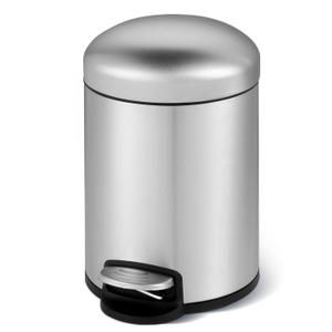 1.32 Gal./5 Liter Stainless Steel Round Step-on Bathroom and Office Kitchen Trash Can