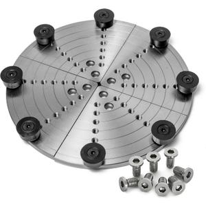 NCK-3.75Z-FJ10 10" Flat Jaws with 8pcs Taper Plug Screws for BMWOOD NCK Series Woodlathe Chuck, Compatible with the chucks: SuperNOVA2, G3 Nova, Robert Sorby Patriot, Record Power SC3, SC4.