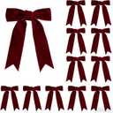 12 Pcs Burgundy Velvet Bows with Twist Tie 4.5 Inch Pre-Tied Vintage Christmas Velvet Ribbon Bows for Treat Bags Gift Wrapping Basket Wedding Baby Shower Birthday Party
