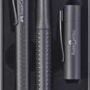 Faber-Castell Grip Edition Fountain Pen and Ballpoint Pen Set - All Black