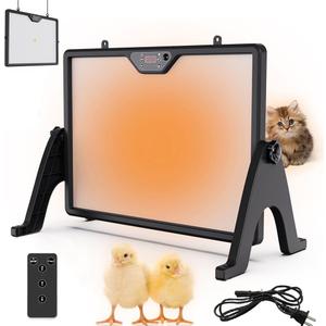 Dual-Sided Chicken Brooder Heater Plate- 16.5" x 12 "Chicken Coop Heater, Adjustable Temperature, 360 Angle, Remote Control, Energy-Efficient & Safe Heating Panel for Chicks, Pets (DOUBLE-HEATED)