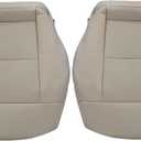 FZJDSD Tan Driver & Passenger Side Bottom Perforated Microfiber Leather Seat Covers Compatible with Mercedes Benz E200 E250 E300 E350 2010 2011 2012 2013 2014 2015 2016