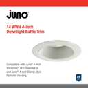 Juno 4-Inch Round Baffle Recessed Lighting Trim, Glare-Reducing Snap-in Trim for Can Lights, Fits IC1, TC1, TC1R Housings, White Finish
