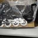 Inline Skates PRO for Adult Women - ABEC-9 Bearing with Breathable Lining for Male Female, Optional Brake, Black, USW8