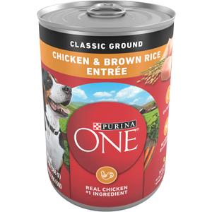 Purina ONE Classic Ground Chicken and Brown Rice Entree Adult Wet Dog Food - (Pack of 12) 13 oz. Cans (EXP 03/02/28)