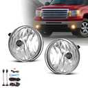 SPIEGEER Fog Lights Assembly for 2007 2008 2009 2010 2011 2012 2013 GMC Sierra 1500 Replacement Fog Lamp Kit for 2007-2014 Sierra 2500 3500 HD with Switch & Wiring H8 12V 35W Halogen Bulb Clear Lens