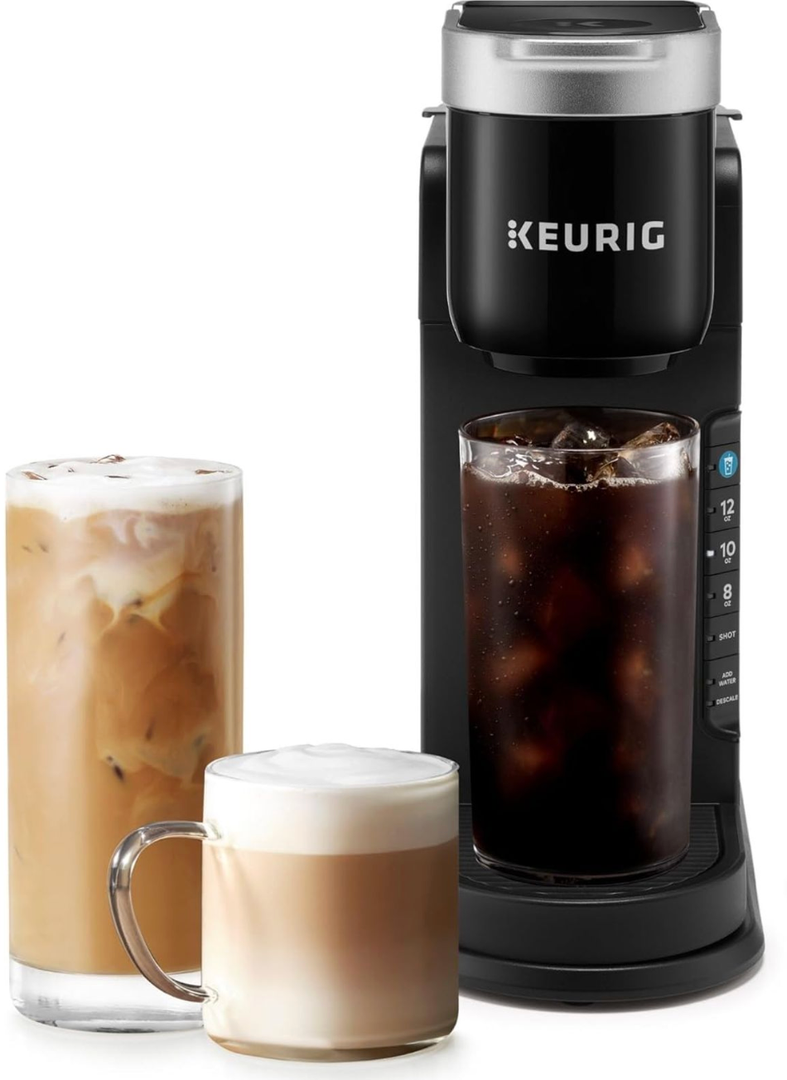 Keurig K-Caf Barista Bar Single Serve Coffee Maker, with 3 Brew Sizes, Hot and Cold Coffee Capabilities, 2oz Coffee Shot Button, Black
