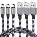 TAKAGI USB to USB C Cable (3Pack 6ft) USB A to Type C Cable Fast Charging Nylon Braided Data Sync Transfer Cord USB C Charger for iPhone 17 Pro Max/17 Air/16e/16 15 Pro/15 Plus/Galaxy S20 S10 Note 20