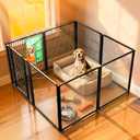 FXW AuraSpace Pro Acrylic & Wire Mesh Indoor Dog Playpen, 32" Height 8 Panels Metal Dog Pen for Small and Medium Dogs, Black