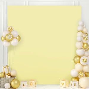 MODFUNS Square Arch Cover Light Yellow Wedding Arch Covers 6.6x6.6ft Fitted Arch Stand Cover Stretchy Arch Covers Backdrop Fabric Chiara Arch Wall Cover for Party Ceremony Reception Decoration