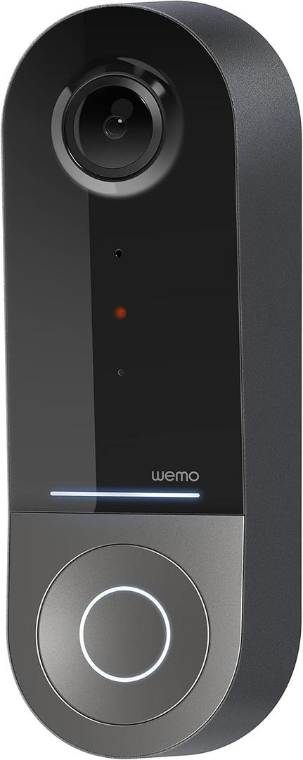 Wemo Smart Video Doorbell - Apple HomeKit Secure Video with HDR - Smart Home Products Video Doorbell Camera - Ring Doorbell for Security Camera System - WiFi Camera Doorbell w/ 223 FOV & 2-Way Audio