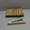 8x39IN Natural Bamboo Edging, Bamboo Garden Border Edging, Outdoor Landscape Edging for Decorative Garden, Patio Flower Garden Bed, Lawn, Yard, Pool Fences1Pc with 3 Short Poles