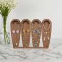 Tikea Wooden Jewelry Display Stand  Display Holder for Necklaces Bracelets Earrings, Jewelry Holder with 16 Earring Holes, Gift for Women and Girls 12 x 8.3 inches