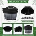 12 Pcs Wall Hanging Planters Outdoor Wine Barrel Planter Distressed Oak Thickened Plastic Water Storage Flower Pots for Plants Flower Indoor Outdoor Railing Fence (Black,10 Inch)