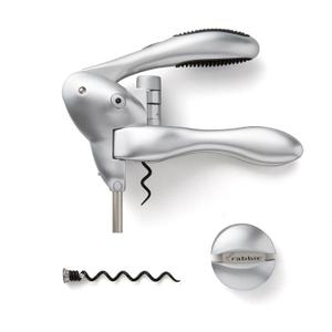 Rabbit Original Lever Corkscrew Wine Opener with Foil Cutter and Extra Spiral (Silver) (1 EA)