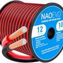 NAOEVO 12 Gauge Wire 100FT, 2 Conductors Electrical Wire Red Black Cable, Flexible/Low Voltage/PVC 12 AWG Copper Clad Aluminum Extension Cord for Speaker, LED Strips, Automotive 12V/24V DC