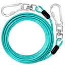 jenico Dog Tie Out Cable: 50 ft Dog Lead for Yard - Heavy Duty Chain Leash Outside for Small Large Dogs Up to 501 lbs - Outdoor Dog Runner Tether