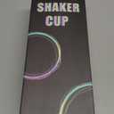 304 Stainless Steel Protein Mixer Cup, Single Layer with Bottom Powder Storage, 2 Sections, Detachable Strainer, Easy-Carry Handle, [27oz]