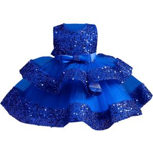 Miipat Baby Girl Pageant Dress Sequins Princess Dress Toddler Flower Wedding Birthday Party Gown Dresses 12 Months-4 Years (Royalblue)