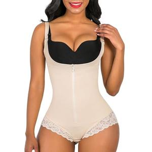 SHAPERX Women's Fajas Colombianas Shapewear Postpartum Tummy Control Body Shaper Butt Lifter Bodysuit, SZ7200-Beige-L
