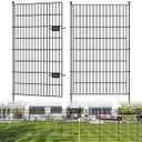 10 Panels No Dig Decorative Outdoor Garden Fence with Gate for Yard, 48 in(H) X 26.25ft(L) Animal Barrier Fencing Rustproof Metal Wire Panel Border for Dog, Rabbits, and Patio Temporary Ground Stakes
