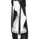 Half and Half Xie Lian Cosplay Wig Long Straight Black Brown Anime Wig with Bun 31.5'' Synthetic Hair for Men Women Halloween Party Daily