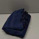 OVZME Navy Blue Shower Curtain for Bathroom, Boho Linen Textured Shower Curtain with Tassel, Rustic Striped Heavy Duty Vintage Country Bathroom Curtain, 72Wx72L Inches