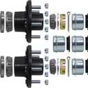 2 Sets Trailer Hub Kit 5 Bolt 4.5, Trailer Axle Kit for 3500 lb 5 Lug Trailer Hub with Extra Dust Cap and Rubber Plug