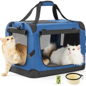 Extra Large Cat Carrier Soft-Sided, 24" Fits 2 Cats, Car Travel