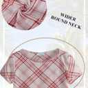 Summer Short Sleeve Shirt for Women Tops Dressy Business Casual Crewneck Blouse Slim Fit (L)