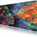 Facial Painting Art Mouse Pad Desk Mat Large Gaming Mouse Pads Desk Pad Laptop Mouse Pad with Stitched Edge Non-Slip Rubber Base for Office Computer Keyboard Laptop Home (Colored&faces)