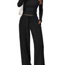 Trendy Queen Womens Two 2 Piece Matching Lounge Sets 2026 Early Fall Fashion Must Haves Y2K Workout Gym Clothes Comfy Airport Travel Vacation Luxury Outfits Sweatsuit Winter Clothing XS