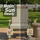 Outdoor Chair Cushions Set of 4, Water-Resistant & Fade-Resistant, Patio Furniture Deep Seat Cushions Replacement with Back, Non-Slip Bottom, Removable Cover, 24 x 24 Inch, Beige
