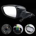 Left Driver Side Mirror Compatible with 2017 2018 Kia Forte Left Rear View Door Mirror Assembly Heated Manual Folding Power Glass Black 5 Pins 87610B0000 KI1320213