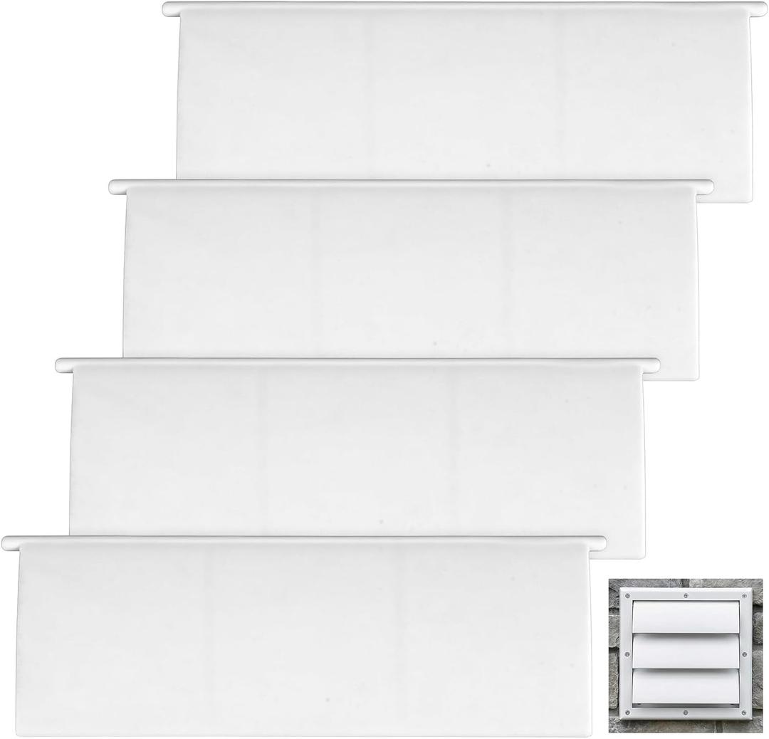 4 Pack Dryer Vent Flap Cover Replacement Premium Plastic Polymer Exhaust Fan Vent Covers Panel Weather Resistant Exterior Vents Louvers Cap Flaps for 4 Inch Outdoor Outside Dryer Vents Cover
