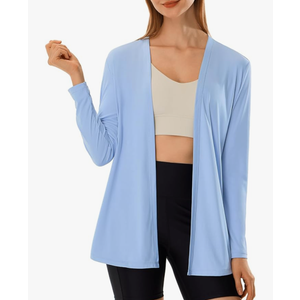 HODOSPORTS Women’s UPF 50+ Rash Guard Cardigan UV Sun Protection Shirts with Pockets Swim Cover Up Long Sleeve Lightweight Size XL