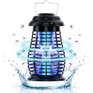 Cordless Bug Zapper Outdoor, 4200V Electric Mosquito Zapper, Fly Trap, Rechargeable Portable Fly Zapper, Waterproof Mosquito Trap Insect Killer Indoor Outdoor for Camping, Garden, Backyard, Home