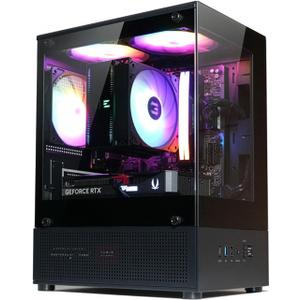 Zalman CUBIX-G Micro-ATX PC Case, MATX Case with 3 X 120mm FRGB Fans Pre-Installed, Panoramic View Tempered Glass Panels, USB Type-C Port, Fits up to 280mm GPUs, Black