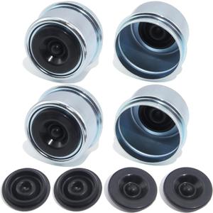 4pcs 1.98'' Trailer Hub Dust Caps, Trailer Spindle Bearing Dust Cap Cup Grease Cover Caps & Extra Rubber Plugs for 2000 to 3500 lb Boat Trailer Dexter EZ Lube Trailer Camper RV Axle