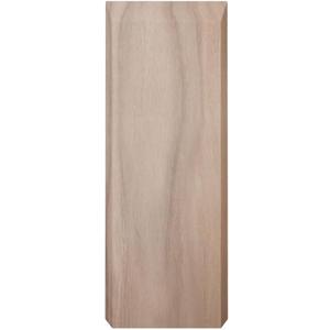 2 1/2"W x 6 1/2"H x 1 1/8"P Americraft Solid Hardwood Stain Grade Smooth Plinth Block with Beveled Edge, Walnut