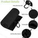 Microfiber Golf Towel, 3 Pack Large Towels (16" x 24"), Portable Waffle Pattern Towels for Golf Bag with Carabiner Clip, Loop Fastener for Men Women (Black+Grey+Blue)
