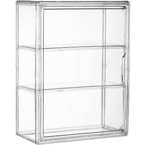 3 Tiers Clear Display Case for Figures, Acrylic Clear Display Box Shelf for POP MART Labubu Doll, 1 Pack