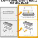 WILLBBQ Charcoal Grill Tailgate Parties, Patio, Beach Barbecues, Backyard Gatherings,Alloy Steel BBQ Barbecue Outdoor Grilling with Durable Support Frame and Dual Adjustable Vents (31.6x10.3x5.1 inch)