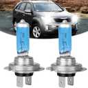 Upgraded Headlight Bulb Fit for Kia Sorento 2014 2015 High Beam, 2016 2017 2018 High/Low Beam H7 High Performance Headlight Bulbs,100W,IP68, plug and play,5500K White Light,2 pack