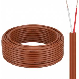 Buryeah Thermostat Wire Bell Wire Solid Copper Cable 18 Gauge ETL, Power Circuit Cable Moisture, Heat and UV Resistant for Low Voltage Applications Use(18/2,25 ft)